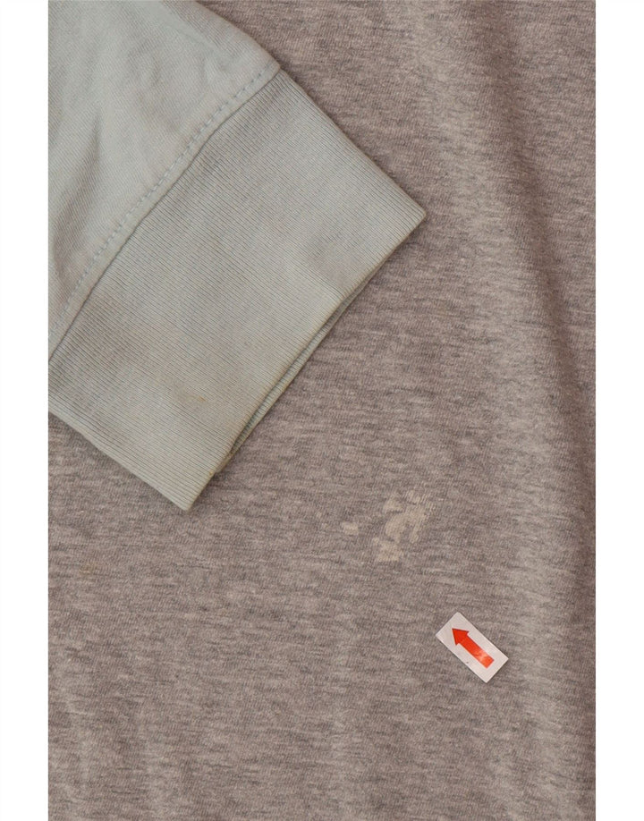 Мужской топ Fat Face с длинным рукавом, средний серый цвет, хлопок с цветными блоками