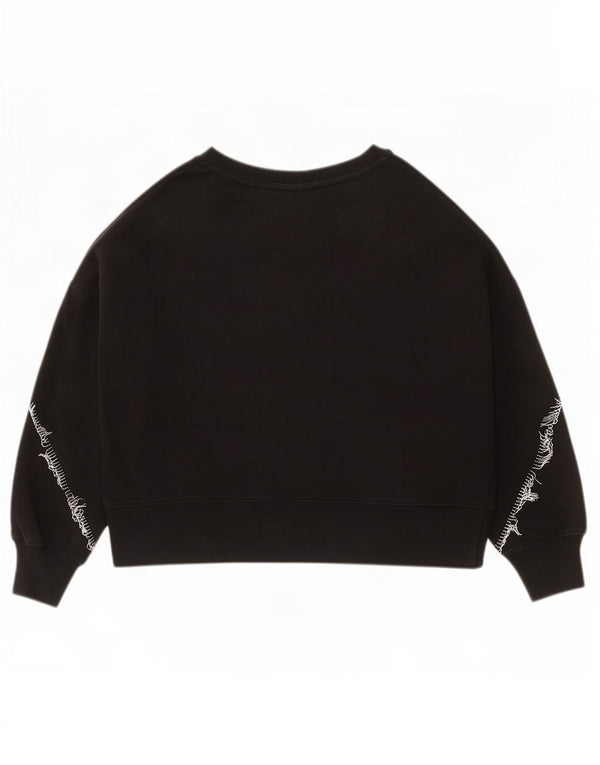 Женский укороченный свитшот оверсайз All Saints UK 6 XS, черный хлопок