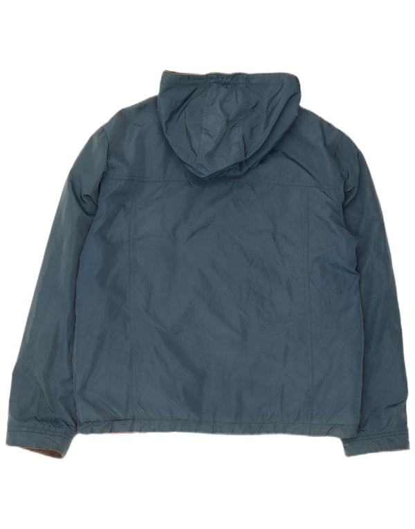Двусторонняя куртка с капюшоном Woolrich для мальчиков 13–14 лет, синяя нейлоновая
