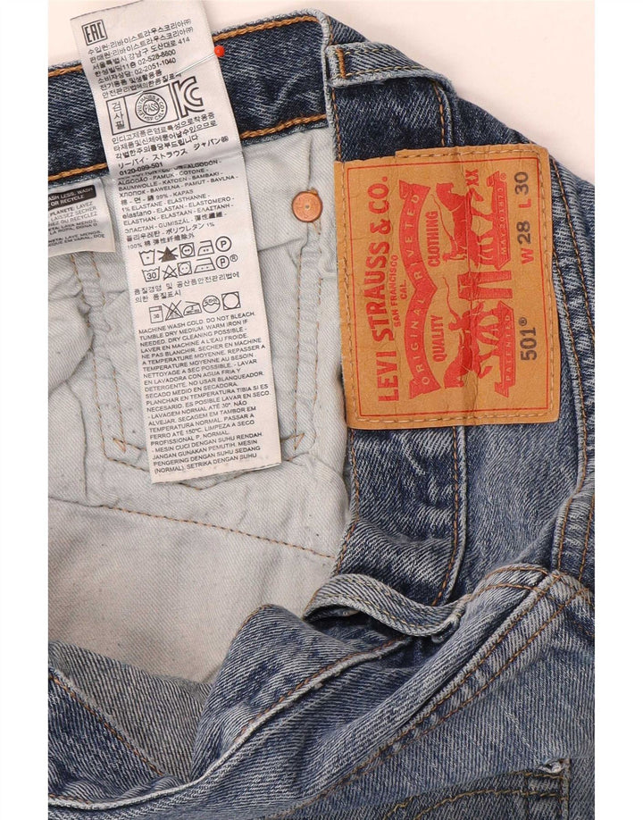 Мужские прямые джинсы Levi's 501 W28 L30 синие, хлопок