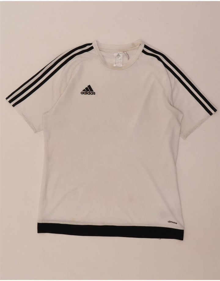 Мужская футболка Adidas Climalite, верх среднего размера, белый полиэстер с цветными блоками