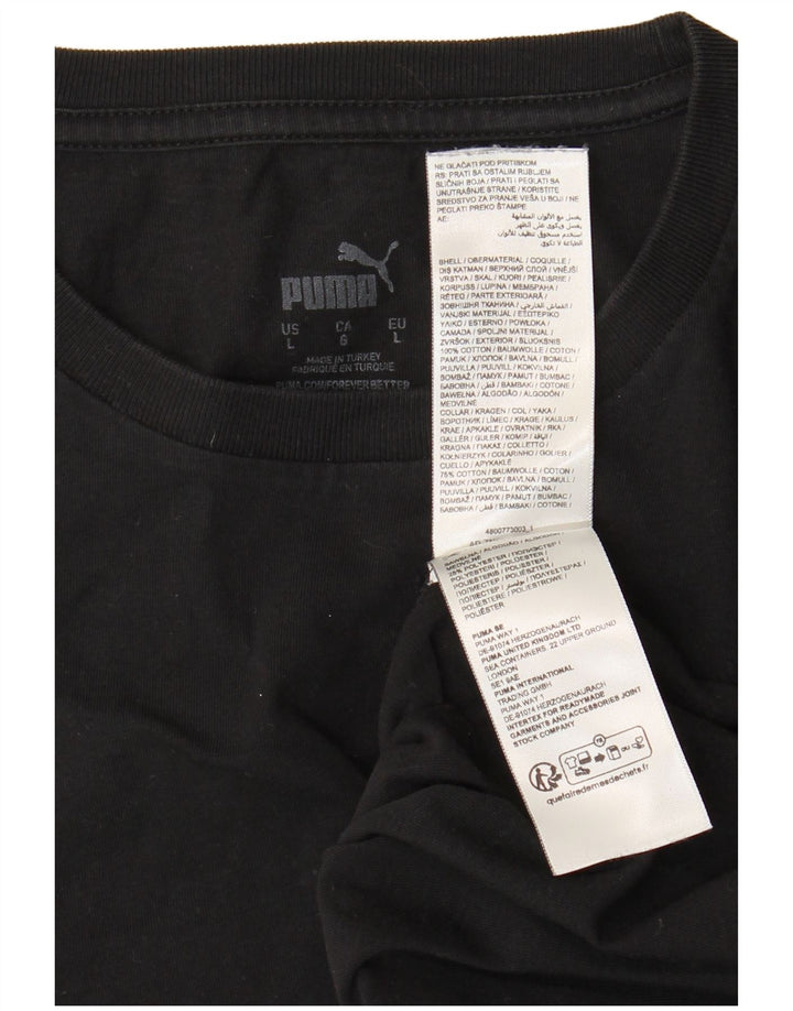 Мужская футболка Puma, большой черный хлопок