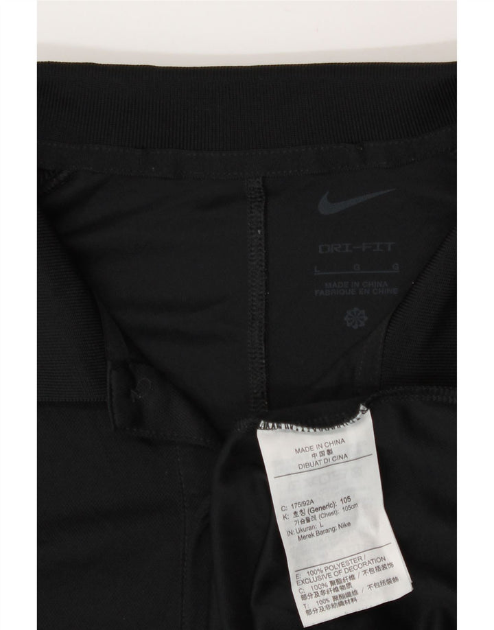 Мужская рубашка-поло Nike Dri Fit, большая черная, полиэстер