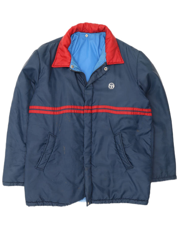 Мужская утепленная куртка Sergio Tacchini IT 52 XL темно-синяя с цветными блоками
