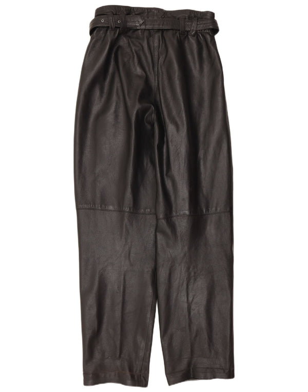 Винтажные женские прямые кожаные брюки IT 42 Medium W30 L30 Черные