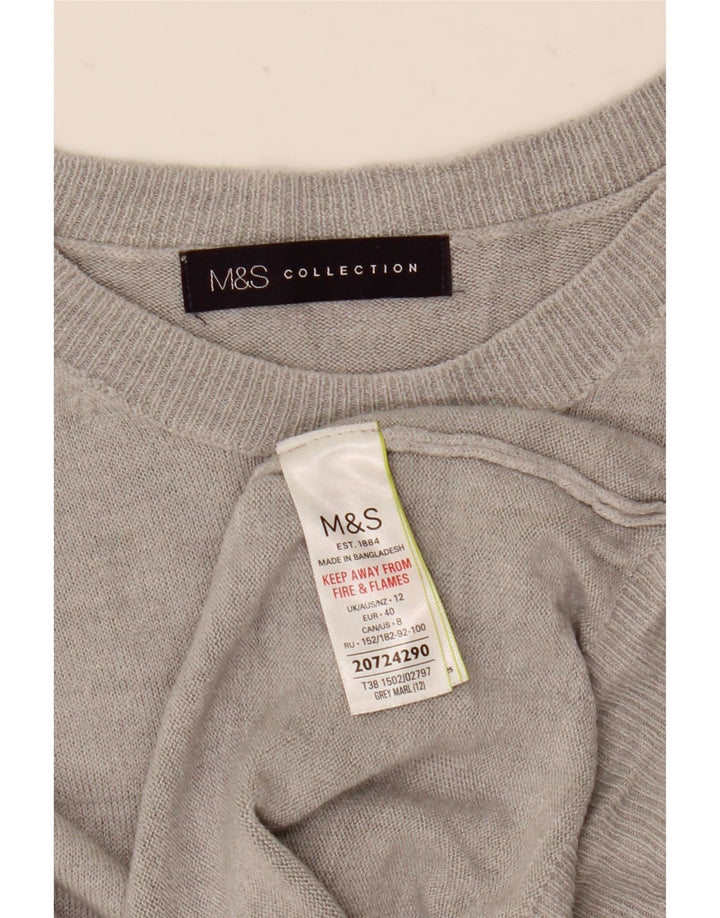 Женский джемпер с вырезом «лодочка» Marks & Spencer UK 12, средний серый акрил