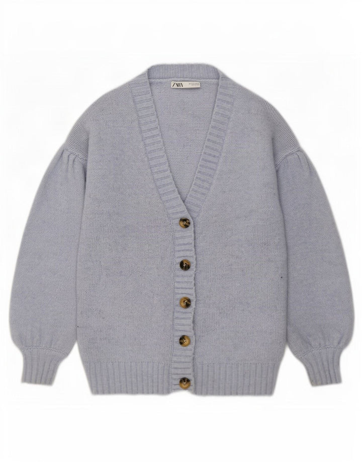 Женский свободный кардиган Zara UK 10, маленький синий полиэстер