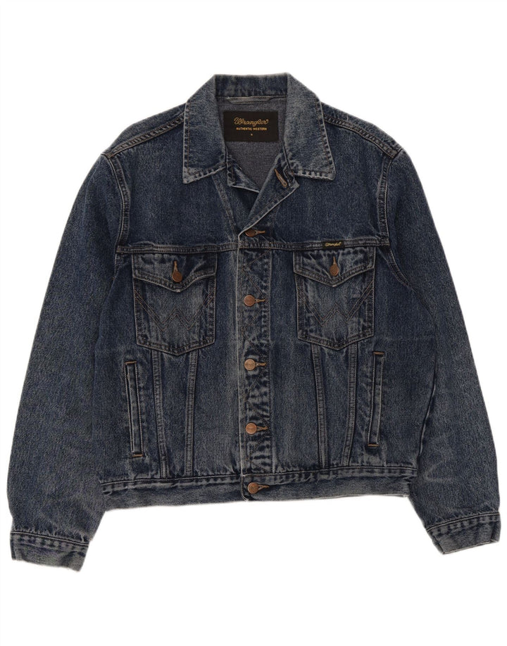 Мужская джинсовая куртка Wrangler UK 36, маленькая синяя, хлопок