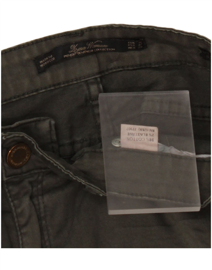 Женские повседневные узкие брюки ZARA EU 38, маленькие W28 L29, хлопок цвета хаки