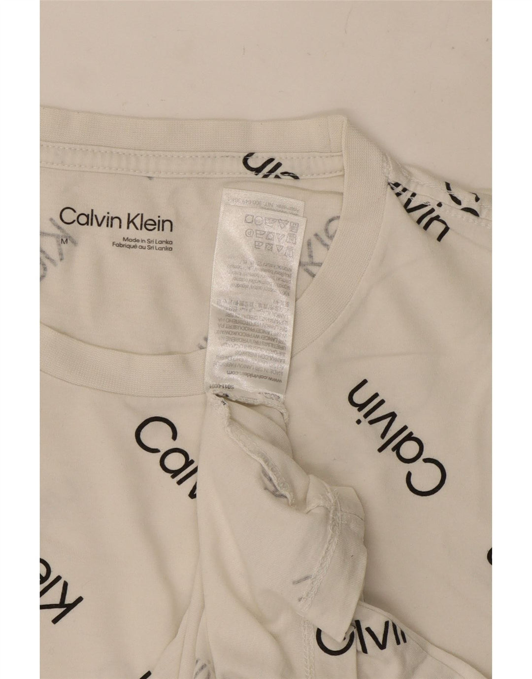 Мужская футболка с рисунком Calvin Klein, топ среднего размера, белый хлопок, хлопок