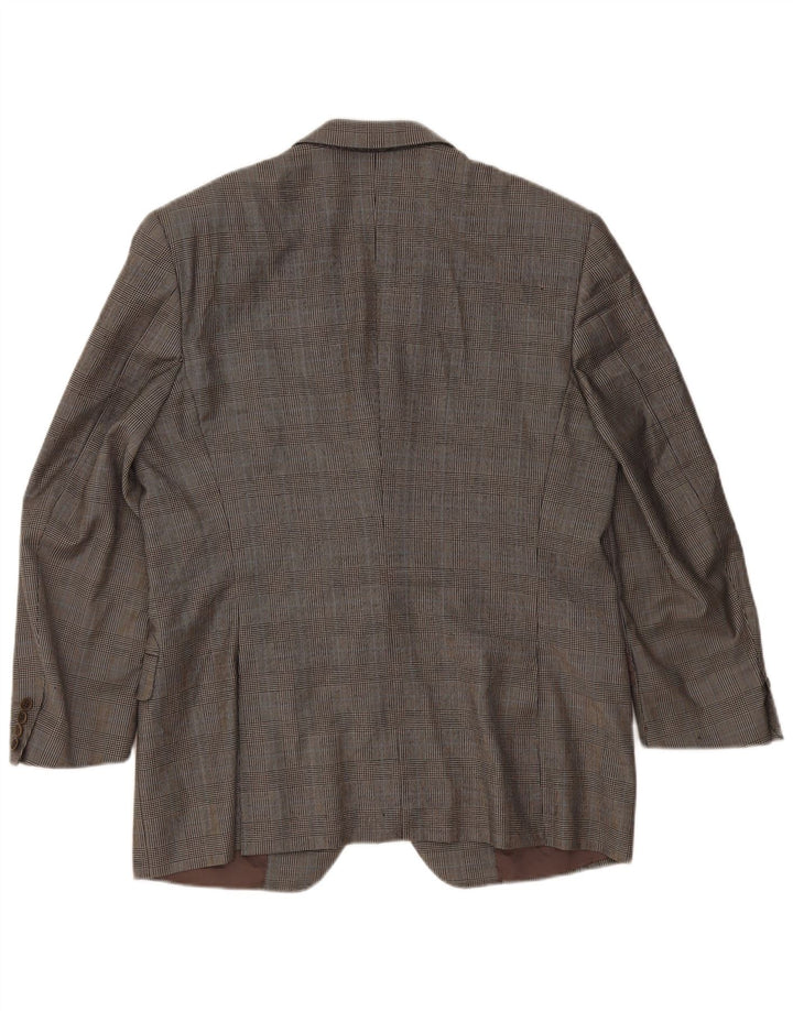 Мужской пиджак Canali на 3 пуговицах IT 54 2XL, серая шерсть в клетку