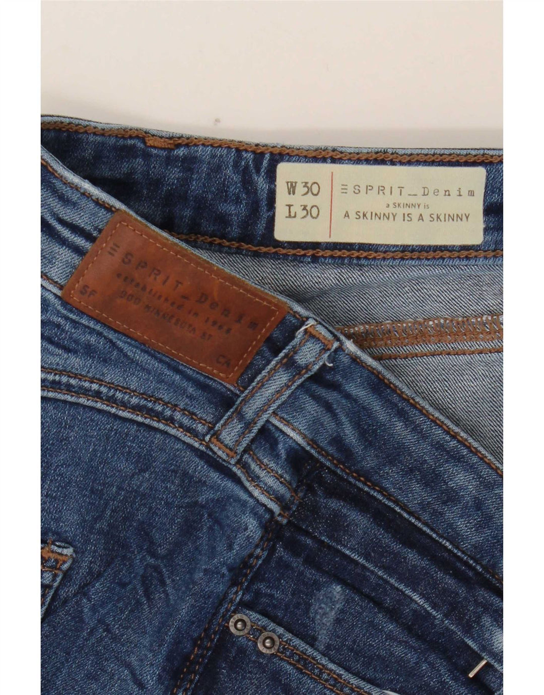 Женские джинсы скинни Esprit W30 L30 синие, хлопок