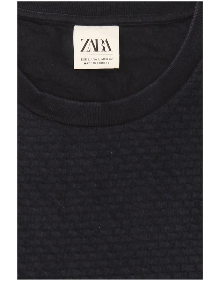 Мужской свитер Zara, большой темно-синий