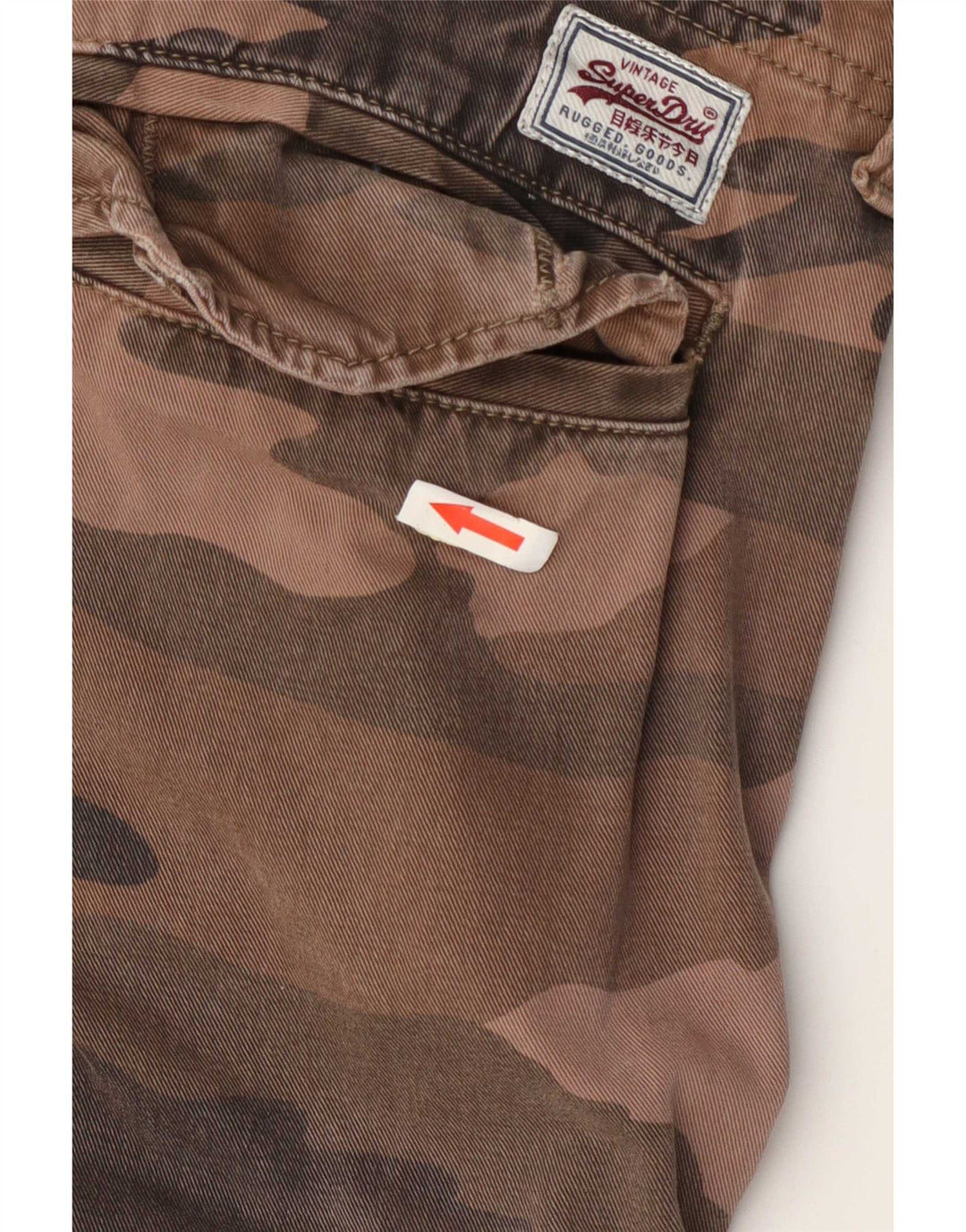 Мужские шорты-карго Superdry, большие W36, коричневые камуфляжные хлопковые шорты