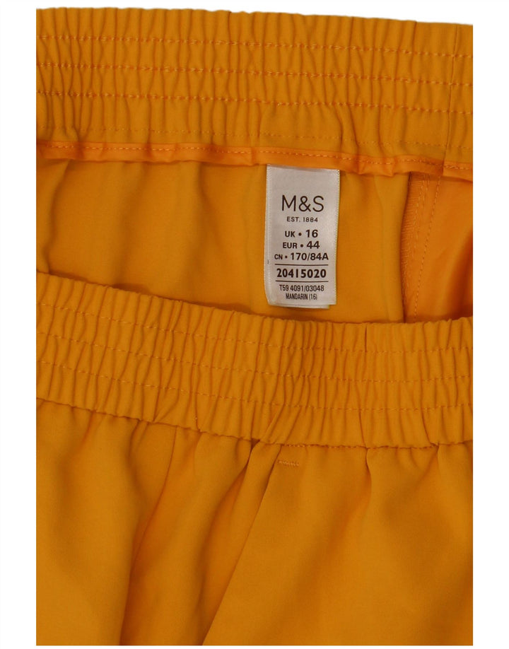 Женская прямая юбка Marks & Spencer UK 16, большая W34, желтый полиэстер
