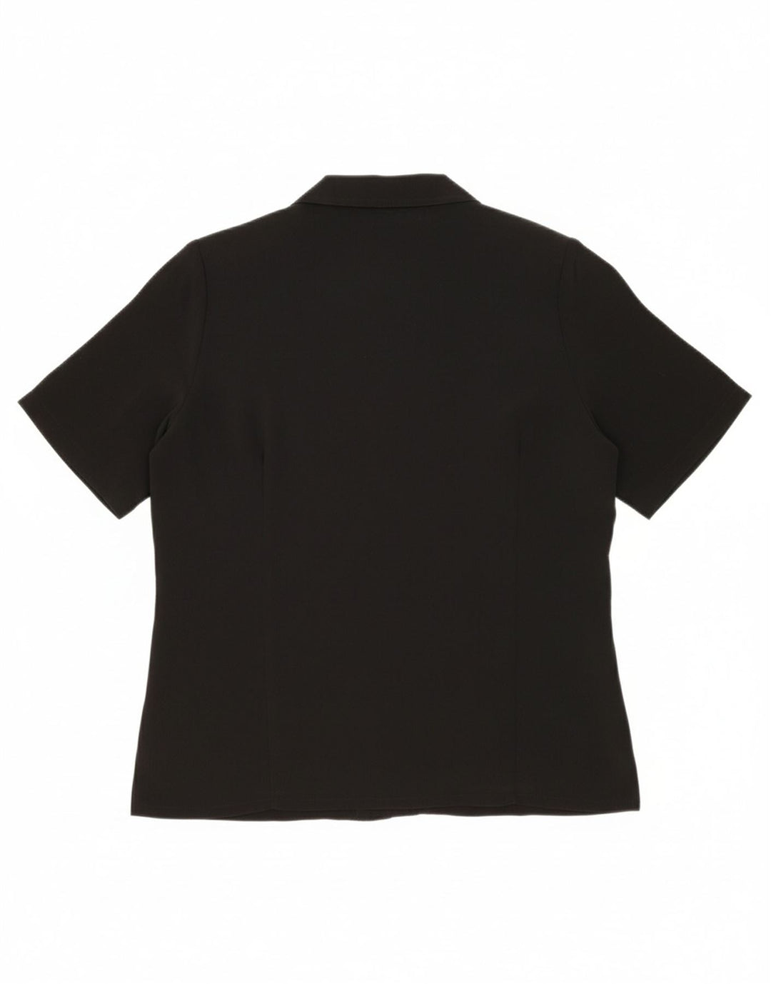 VINTAGE Womens Short Sleeve Shirt Blouse UK 16 Large Black Polyester Vintage Vintage and Second-Hand Vintage from Messina Hembry 