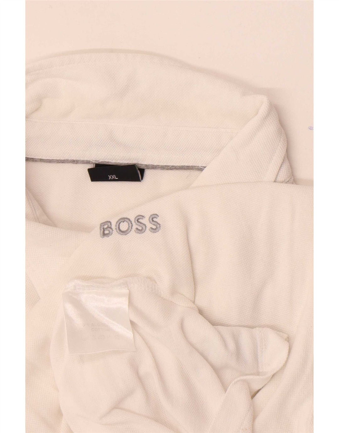 Мужская рубашка-поло Hugo Boss 2XL, белый хлопок