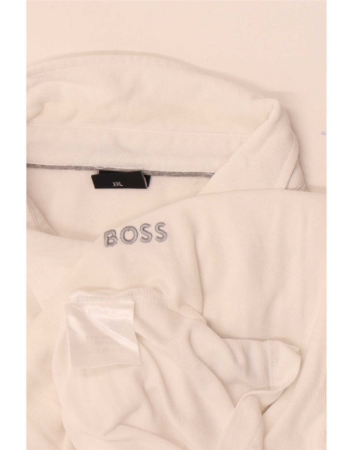 Мужская рубашка-поло Hugo Boss 2XL, белый хлопок