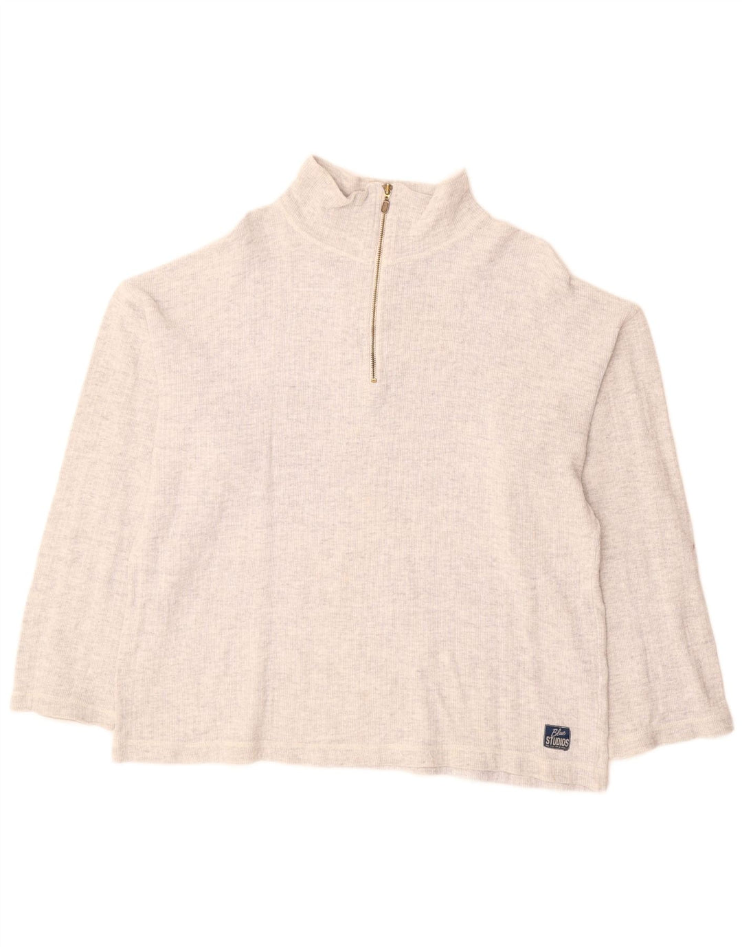 ВИНТАЖНЫЙ женский джемпер с воротником на молнии, Великобритания, 18 XL, серый