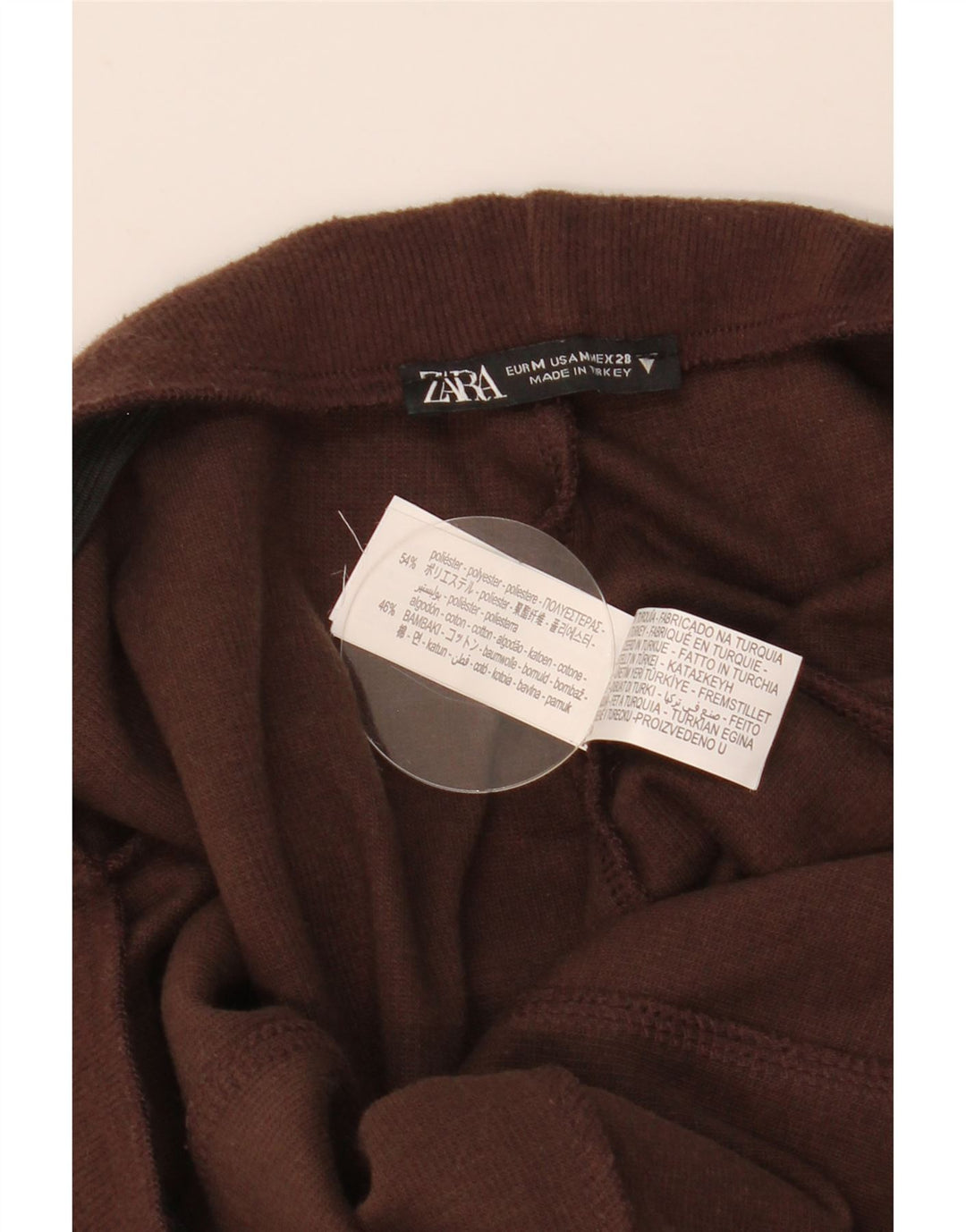 Женские трикотажные спортивные брюки Zara UK 14, средний коричневый полиэстер