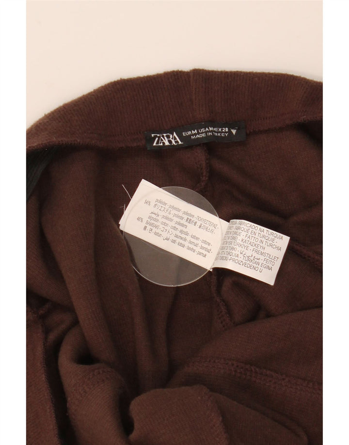 Женские трикотажные спортивные брюки Zara UK 14, средний коричневый полиэстер