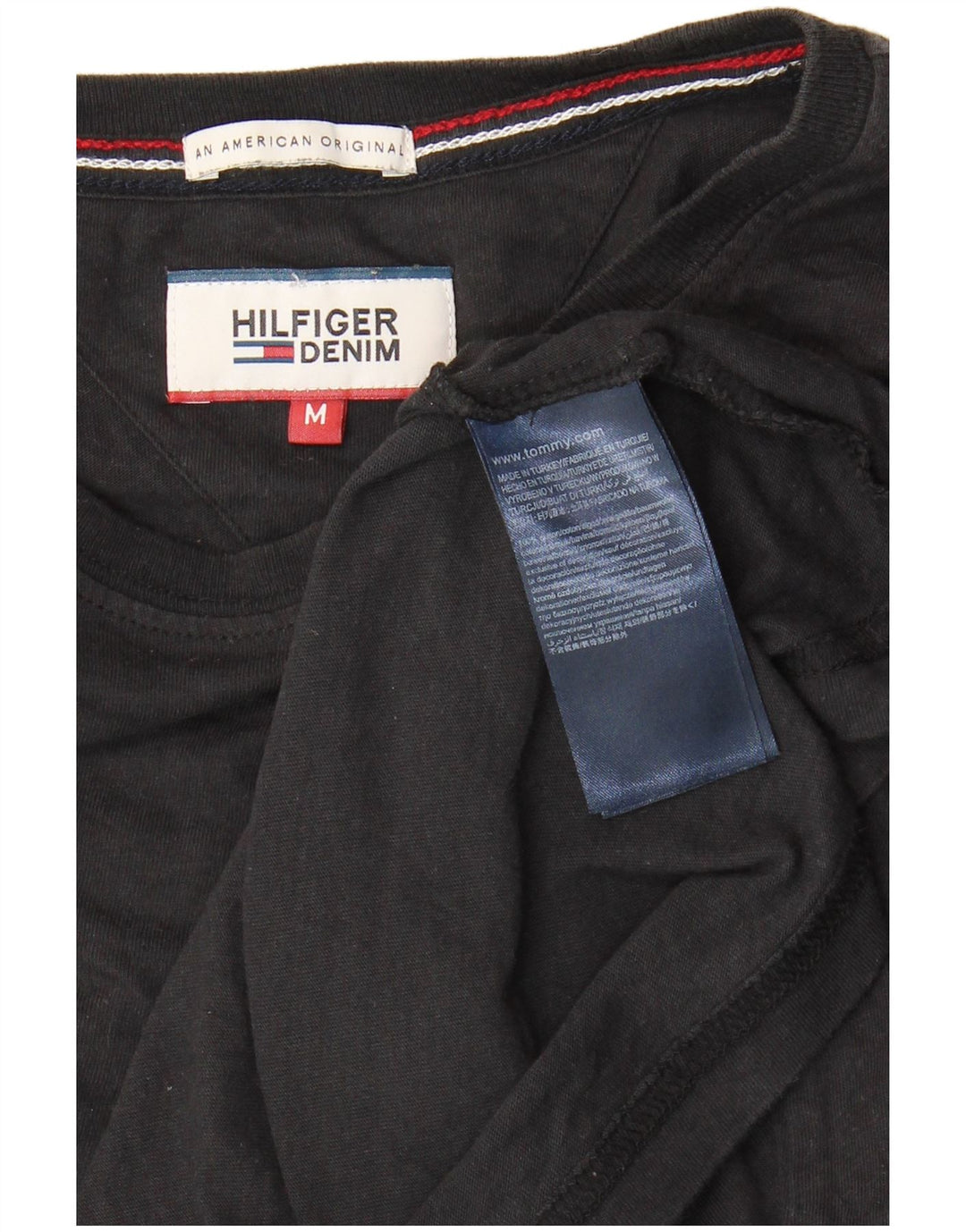 Мужская футболка Tommy Hilfiger из хлопка среднего размера, черная
