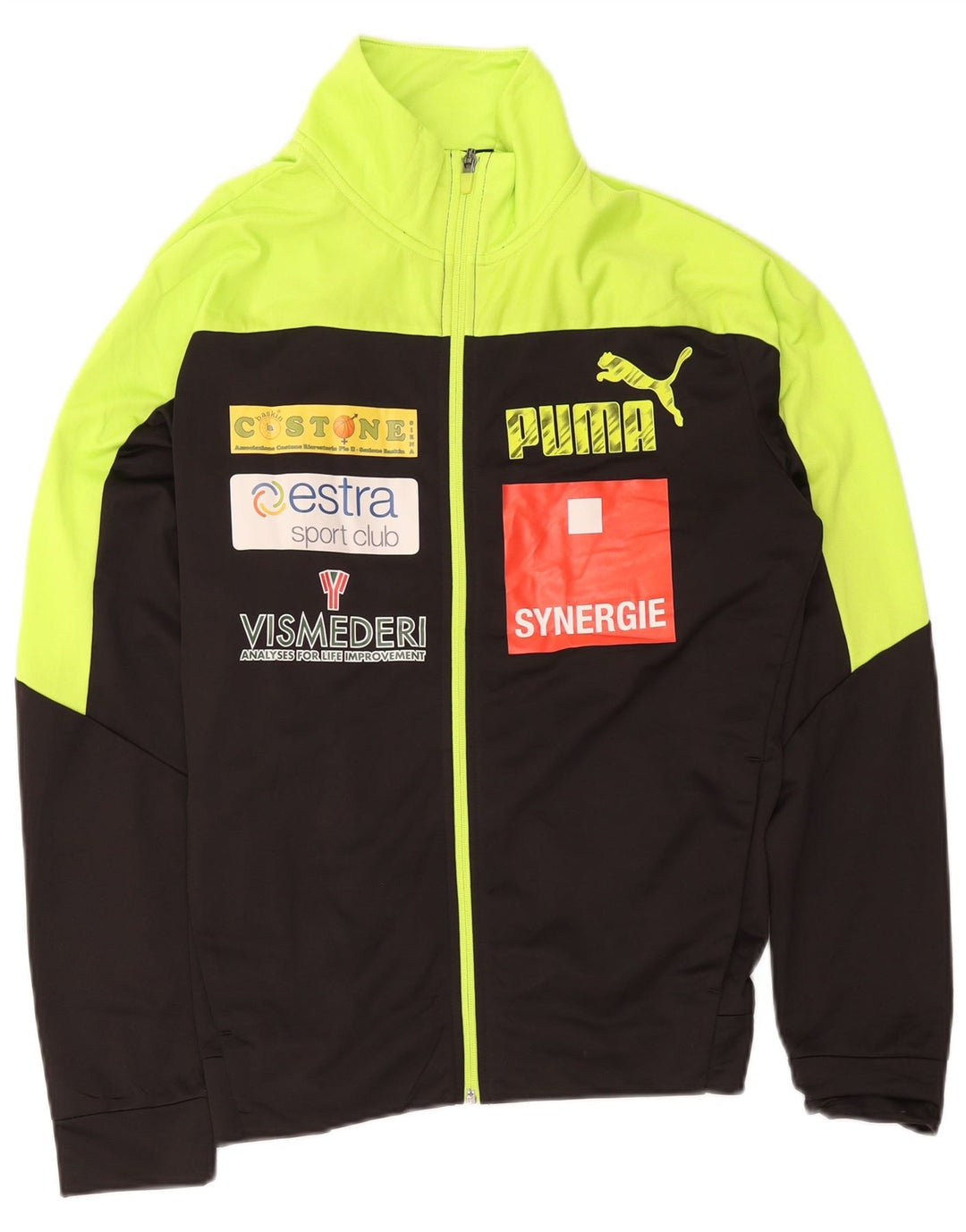 Мужской спортивный костюм Puma с графическим рисунком, верхняя куртка, средний черный, полиэстер с цветными блоками