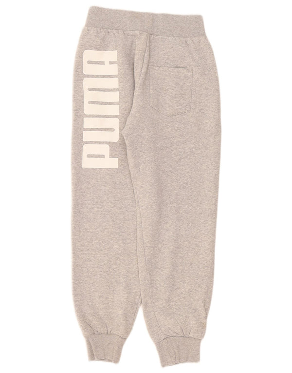 Женские спортивные брюки Puma с графическим рисунком, джоггеры UK 4 XS, серый хлопок с крапинками