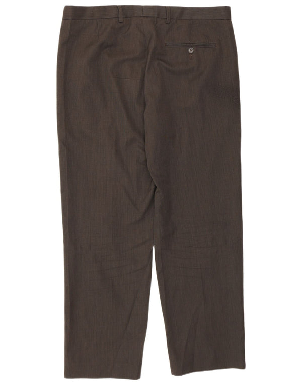 Мужские повседневные брюки стандартного кроя Marks & Spencer W36 L29 коричневые из полиэстера