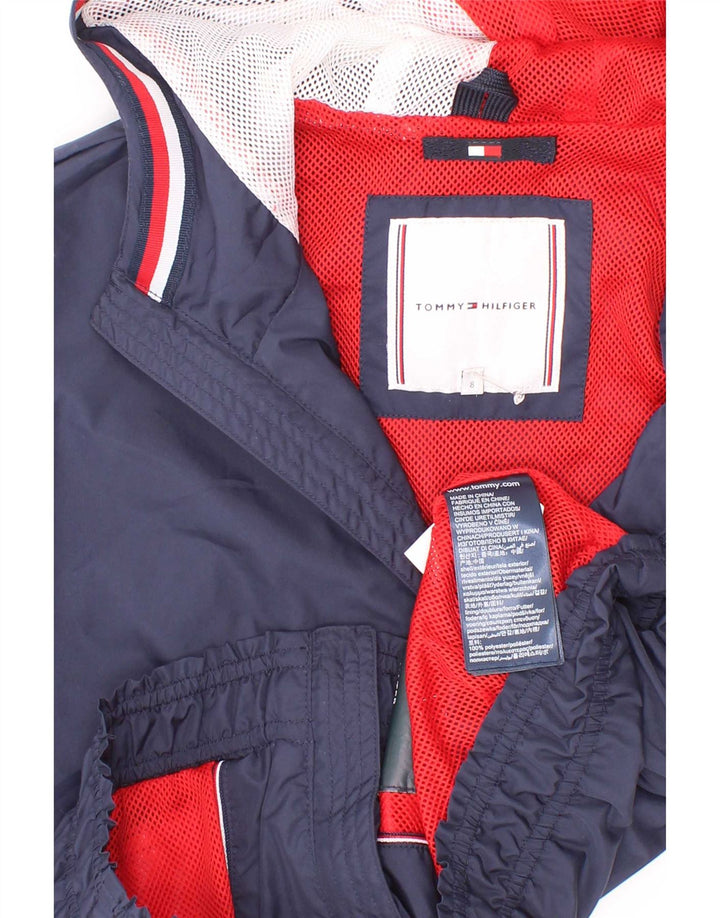 Tommy Hilfiger Куртка-бомбер с капюшоном для мальчиков 7-8 лет Темно-синий полиэстер