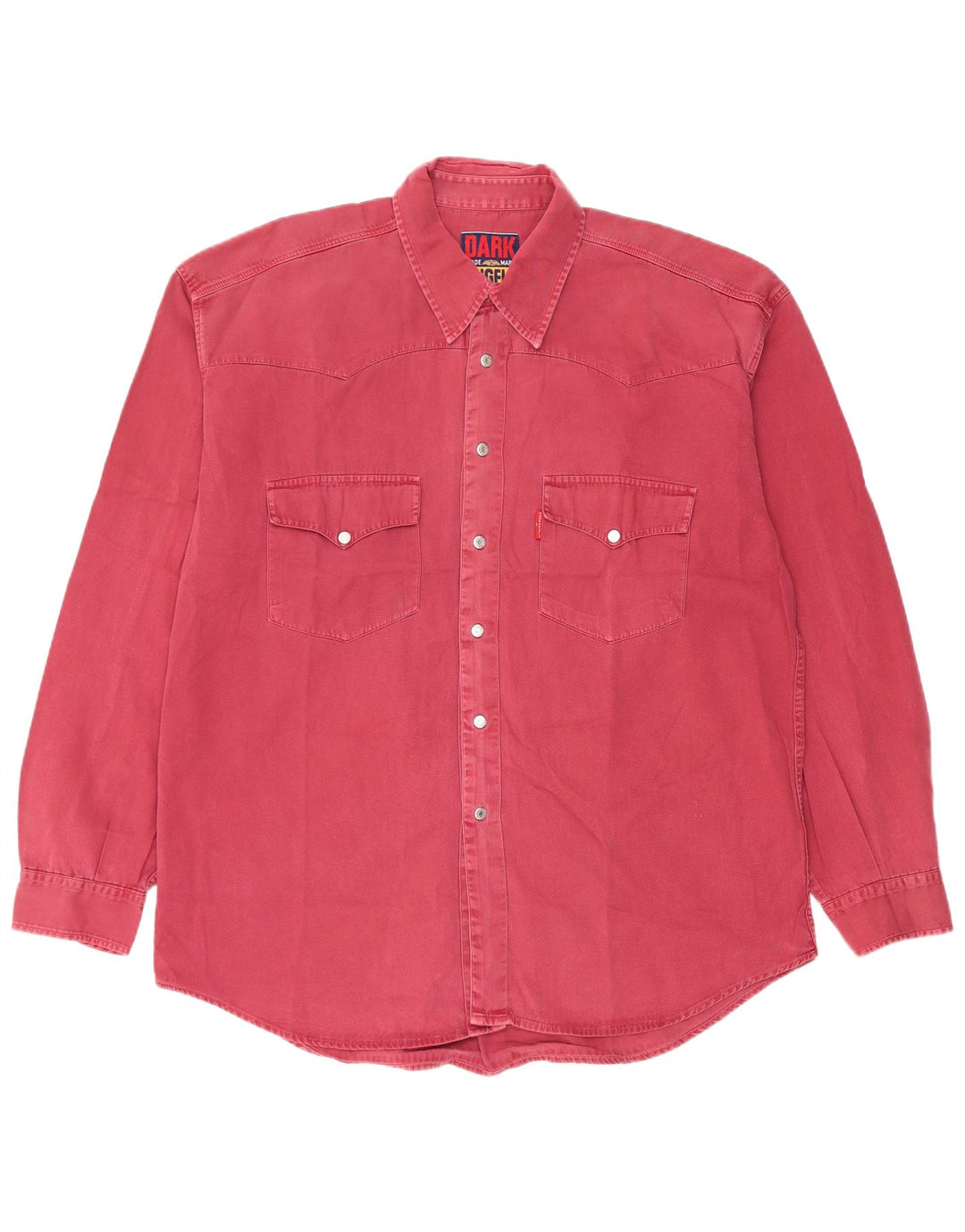 Винтажная мужская рубашка в стиле вестерн XL, бордовый хлопок