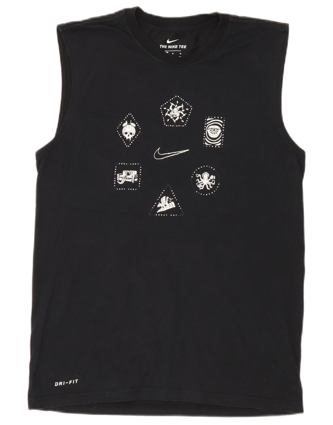Мужской жилет с графическим принтом Nike Dri Fit, средний черный