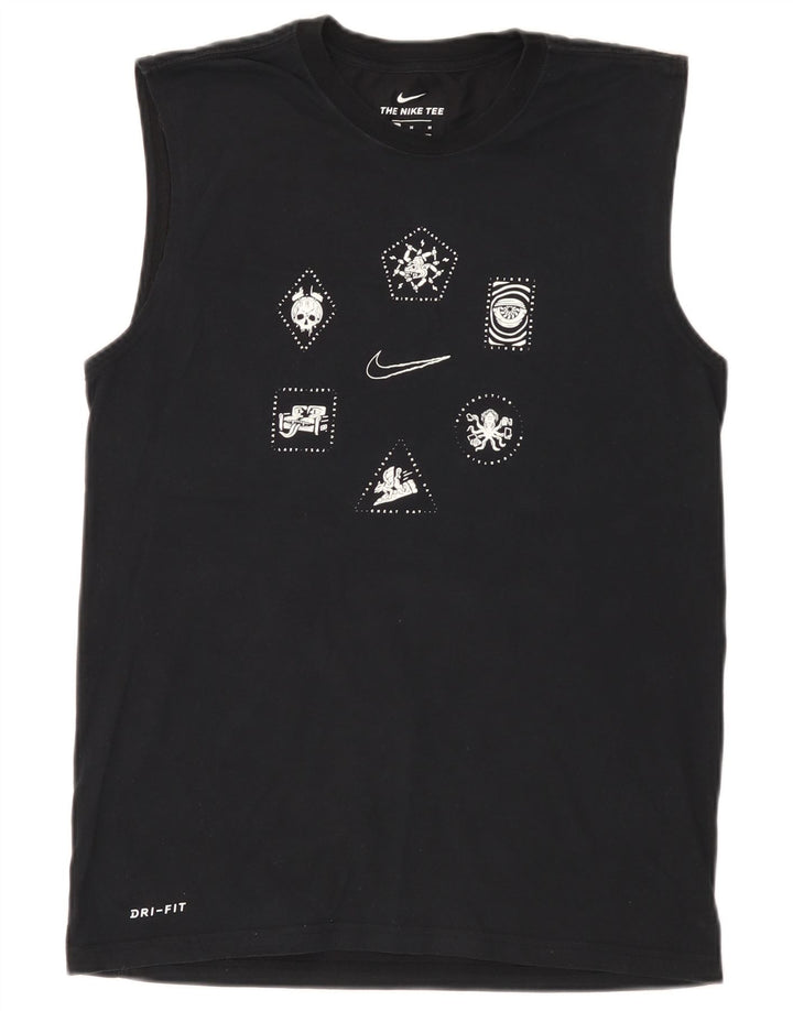 Мужской жилет с графическим принтом Nike Dri Fit, средний черный