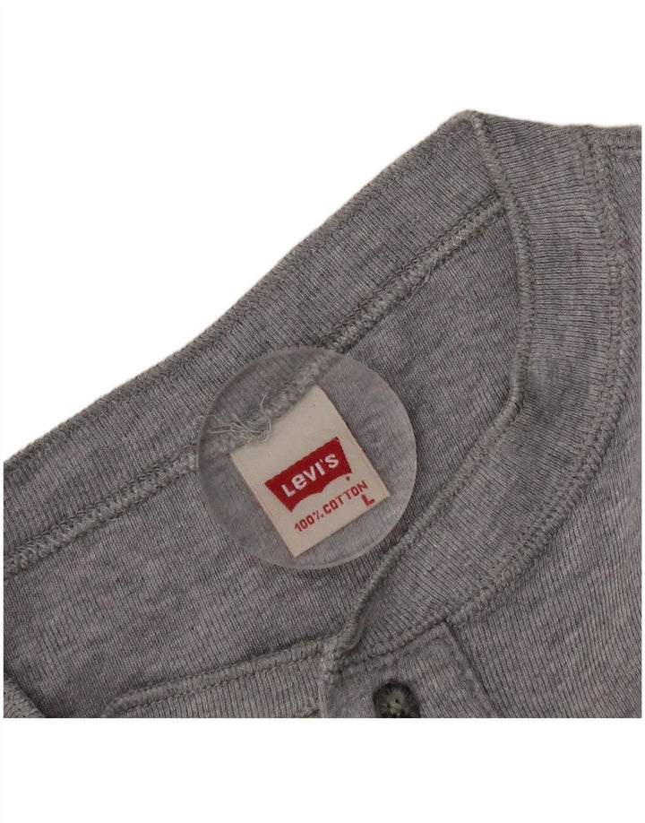 Мужской топ Levi's с длинным рукавом, большой размер, серый хлопок