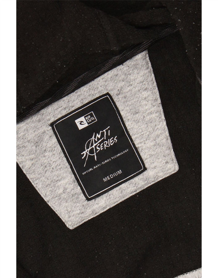 RIP CURL Мужской свитер с капюшоном на молнии среднего серого цвета с цветными блоками