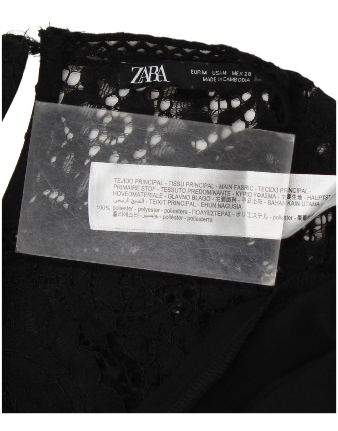 Женское базовое платье Zara с длинным рукавом UK 14, средний черный полиэстер с цветочным принтом