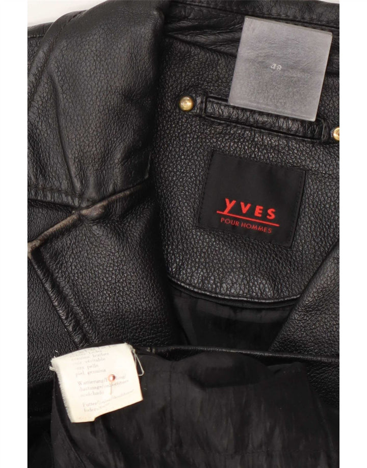 Винтажная мужская кожаная куртка IT 48 Medium Black