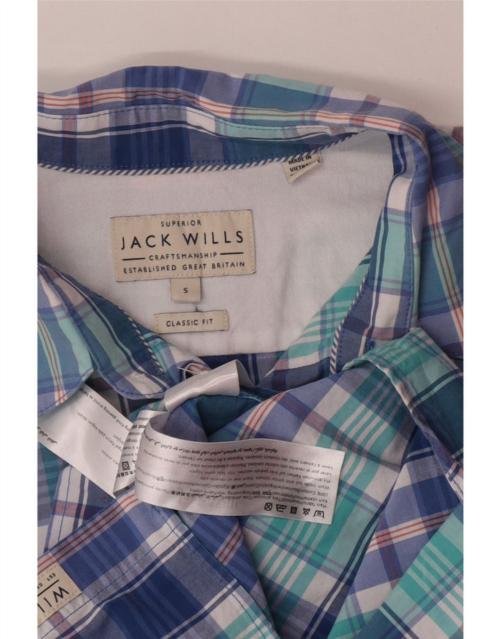 Мужская рубашка классического кроя Jack Wills, маленькая синяя клетка, хлопковая