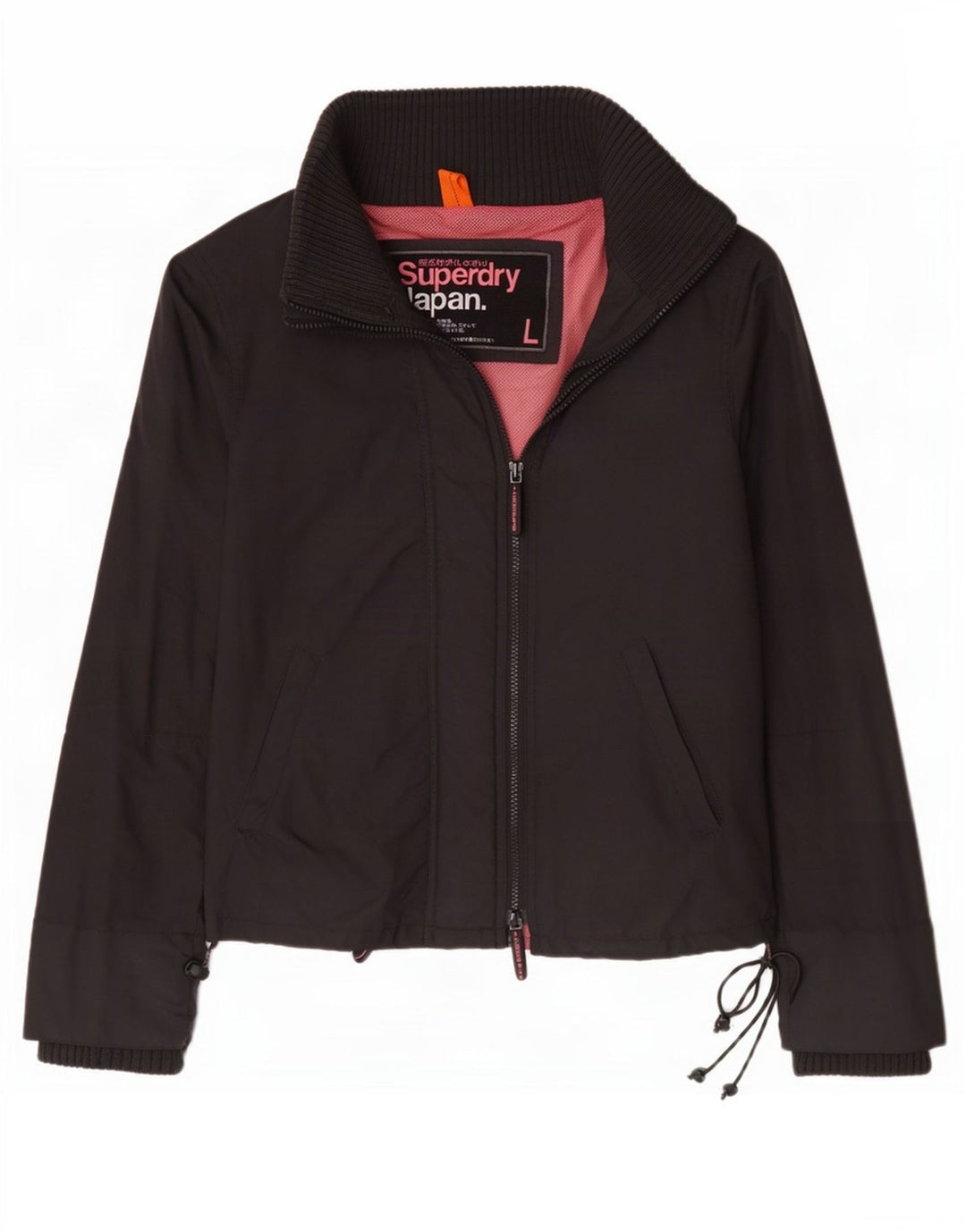Женская дождевик Superdry UK 16, большой черный нейлон