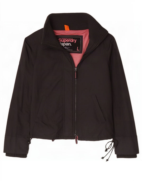 Женская дождевик Superdry UK 16, большой черный нейлон