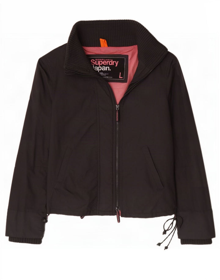 Женская дождевик Superdry UK 16, большой черный нейлон