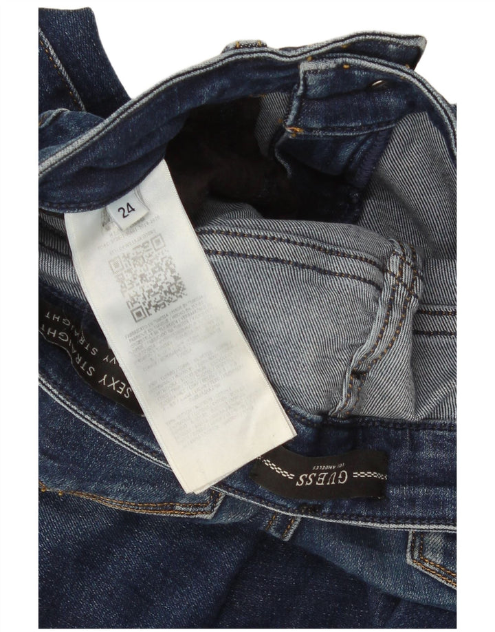 Женские прямые джинсы Guess с пышными формами W24 L26, синие, хлопок