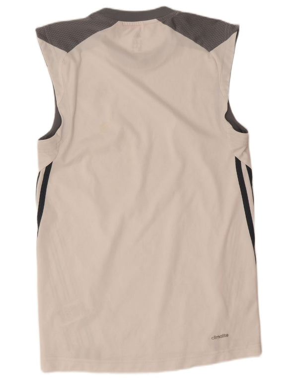 Adidas Mens Vest Top XS Белый полиэстер с цветными блоками Спортивный