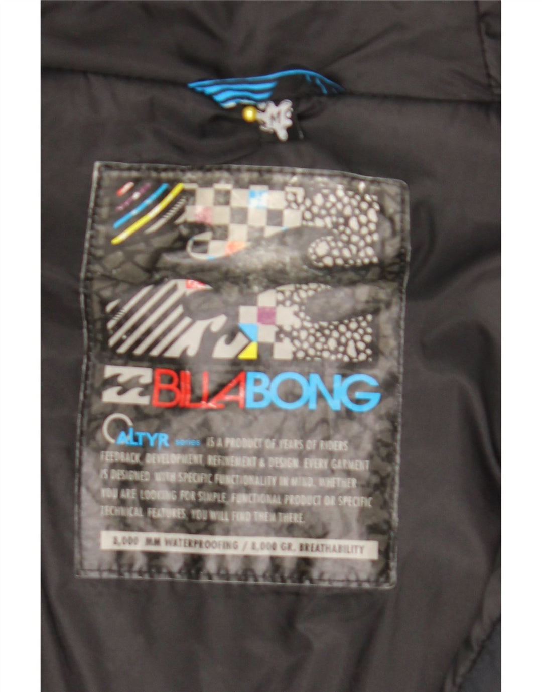 Billabong Мужская ветровка с рисунком UK 38 Средний синий с геометрическим узором