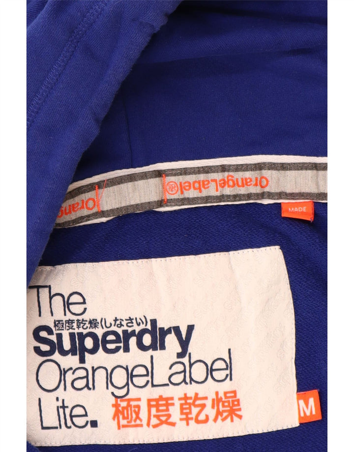 Женский свитер с капюшоном на молнии Superdry UK 12, средний синий хлопок