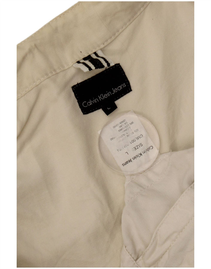 Женская куртка Calvin Klein Jeans UK 16, большой размер, белый хлопок