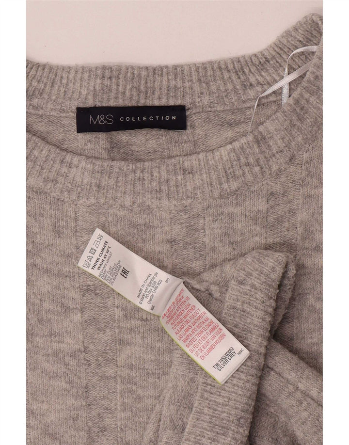 Женский свободный джемпер с вырезом «лодочка» Marks & Spencer, Великобритания, 10, маленький серый