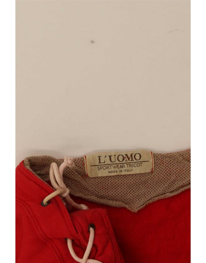 Женский укороченный свитшот L'Uomo UK 16, большой красный с цветными блоками