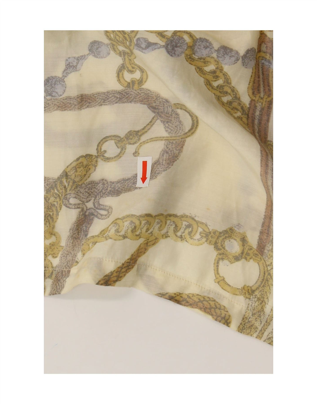 ВИНТАЖНАЯ женская блузка с абстрактным узором, топ UK 16, большой бежевый акрил