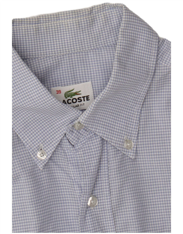 Мужская рубашка стандартного кроя Lacoste, размер 39, средний синий в клетку